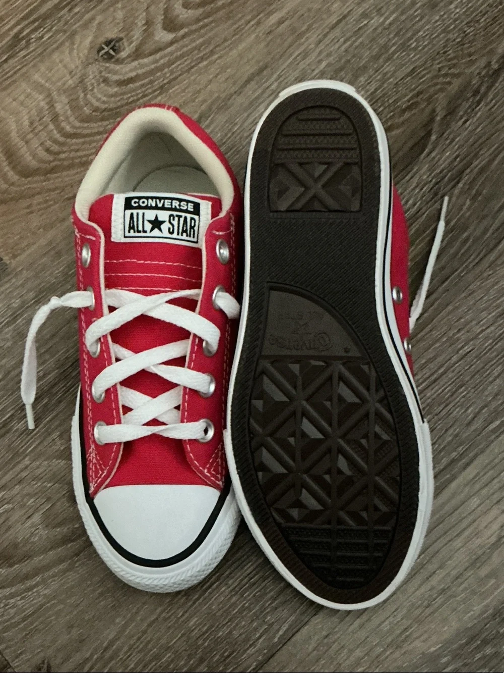 Converse Red Low Top Kids' Sneakers with White Accents